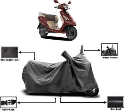 Amexride Two Wheeler Cover for TVS(Scooty Zest BS6, Grey)