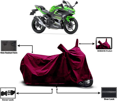 Amexride Two Wheeler Cover for Kawasaki(Ninja 250, Maroon)