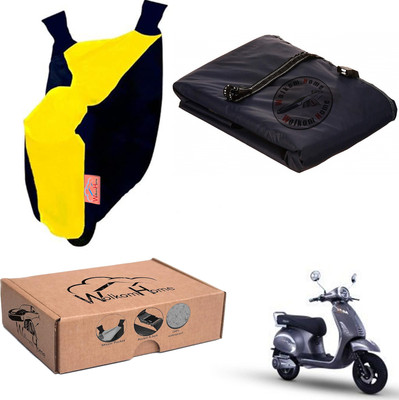 WolkomHome Waterproof Two Wheeler Cover for PURE EV(Yellow, Blue)