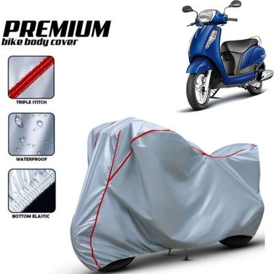 Shiv Kanha Waterproof Two Wheeler Cover for Suzuki(Access SE, Silver, Red)