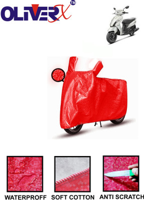 OliverX Waterproof Two Wheeler Cover for Suzuki(Let's, Red)