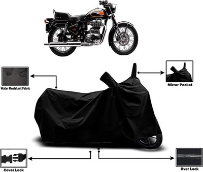 Amexride Two Wheeler Cover for Royal Enfield(Bullet 350 Twinspark, Black)