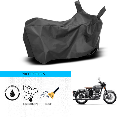 ANTHUB Waterproof Two Wheeler Cover for Royal Enfield(Classic 500, Black)