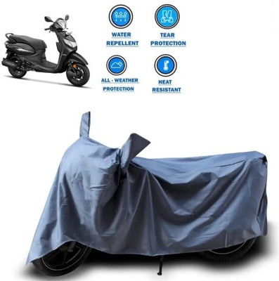 Tritika Waterproof Two Wheeler Cover for Hero(Pleasure Plus, Grey)