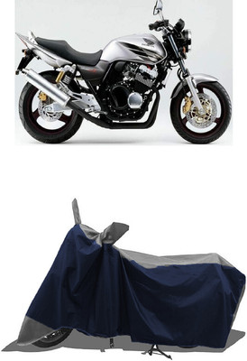 SUGASHRI Waterproof Two Wheeler Cover for Honda(CB 400, Grey, Blue)
