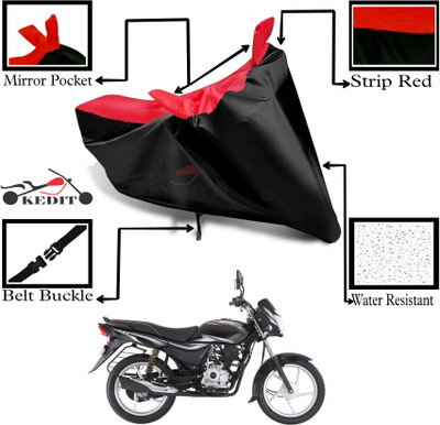 KEDIT Two Wheeler Cover for Bajaj(Platina 100 DTS-i, Red, Black)
