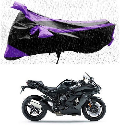 AUTOGARH Two Wheeler Cover for Kawasaki(Ninja H2 SX, Black, Purple)