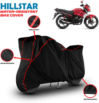 HILLSTAR Waterproof Two Wheeler Cover for Hero(Glamour, Black, Red)