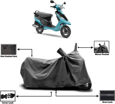 Amexride Two Wheeler Cover for TVS(Scooty Pep Plus BS6, Grey)