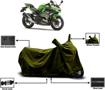 Amexride Two Wheeler Cover for Kawasaki(Ninja 400, Green)