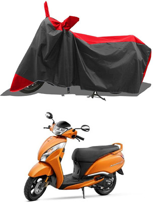 AutoGalaxy Waterproof Two Wheeler Cover for TVS(Red, Black)