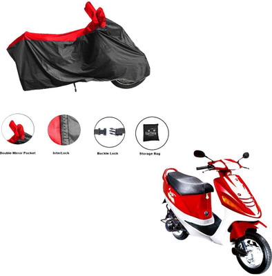 RiderShine Waterproof Two Wheeler Cover for Kinetic(Zing, Black, Red)