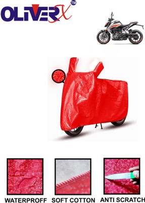OliverX Waterproof Two Wheeler Cover for KTM(390 Duke BS6, Red)