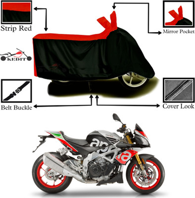 KEDIT Two Wheeler Cover for Aprilia(Tuono 150, Red, Black)