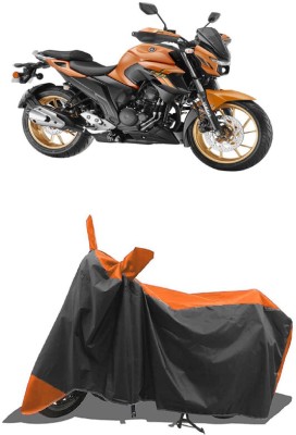 SUGASHRI Waterproof Two Wheeler Cover for Yamaha(FZS 25, Orange, Black)