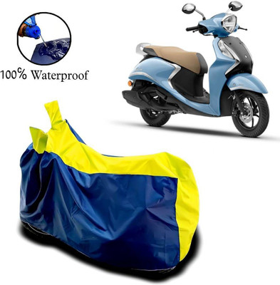 rakku Waterproof Two Wheeler Cover for Yamaha(Fascino 125, Yellow, Blue)