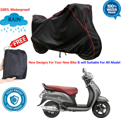 AutoGalaxy Waterproof Two Wheeler Cover for Suzuki(Access SE, Black)