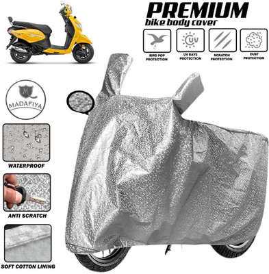 MADAFIYA Two Wheeler Cover for Hero(Pleasure, Silver)