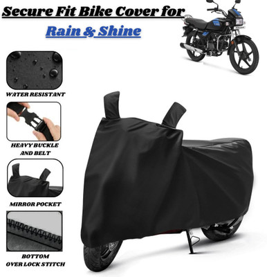 Delphinium Waterproof Two Wheeler Cover for Hero(Splendor Pro Classic, Black)