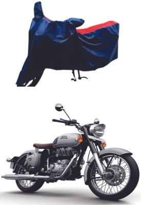 AutoGalaxy Waterproof Two Wheeler Cover for Royal Enfield(Classic 350 Signals, Red, Blue)