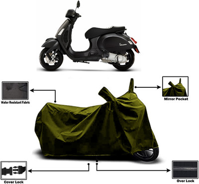 Amexride Two Wheeler Cover for Vespa(Notte 125 BS6, Green)
