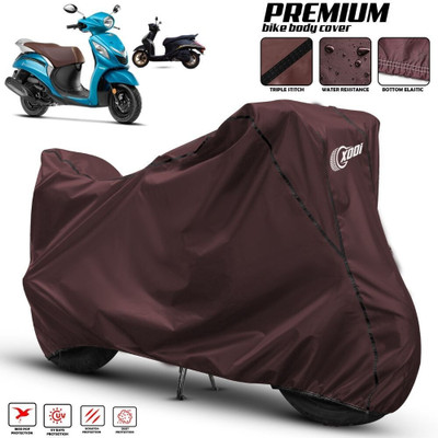 xodi Waterproof Two Wheeler Cover for Yamaha(Fascino 125 FI, Maroon, Black)