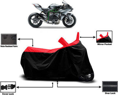 Amexride Two Wheeler Cover for Kawasaki(Ninja H2, Red)