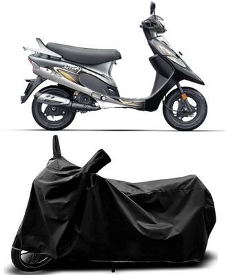 Auto World Waterproof Two Wheeler Cover for TVS(Scooty Pep Plus, Black)