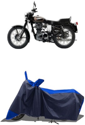 SUGASHRI Waterproof Two Wheeler Cover for Royal Enfield(Bullet 350 Twinspark, Blue, Blue)