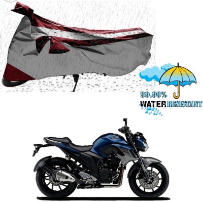 Ascension Two Wheeler Cover for Yamaha(FZ25, Silver, Maroon)