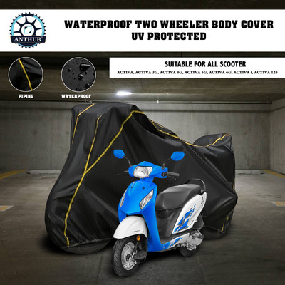 ANTHUB Waterproof Two Wheeler Cover for Honda(Activa i, Black)