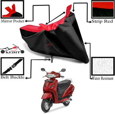 KEDIT Two Wheeler Cover for Honda(Activa 6G, Red, Black)