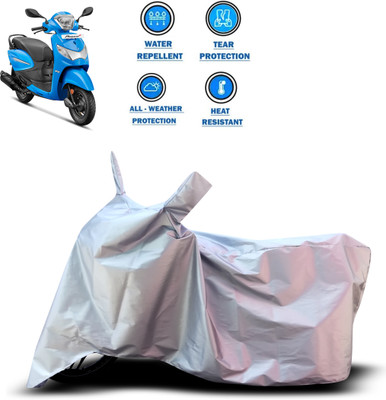 CODOKI Waterproof Two Wheeler Cover for Hero(Pleasure+ 110, Silver)