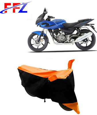 FFZ Waterproof Two Wheeler Cover for Bajaj(Pulsar 220 DTS-i, Black, Orange)
