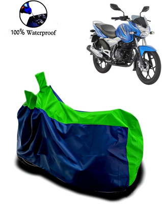 Autofly Waterproof Two Wheeler Cover for Bajaj(Discover 150 s, Blue, Green)