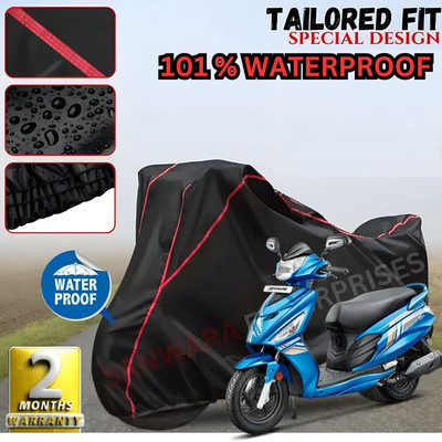 Starvin Waterproof Two Wheeler Cover for Hero(Pleasure, Black, Red)