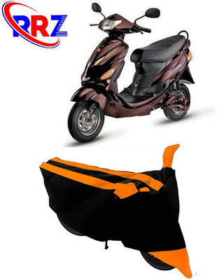 RRZ Waterproof Two Wheeler Cover for Hero(Electric Wave Dx, Black, Orange)