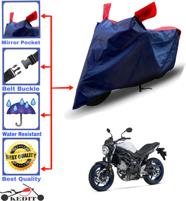 KEDIT Two Wheeler Cover for Suzuki(SV 650 BS6, Red, Blue)