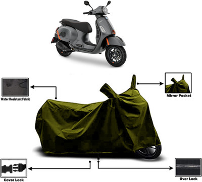 Amexride Two Wheeler Cover for Vespa(GTS Super 300 BS6, Green)