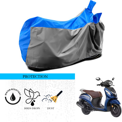 ANTHUB Waterproof Two Wheeler Cover for Yamaha(Fascino, Grey, Blue)