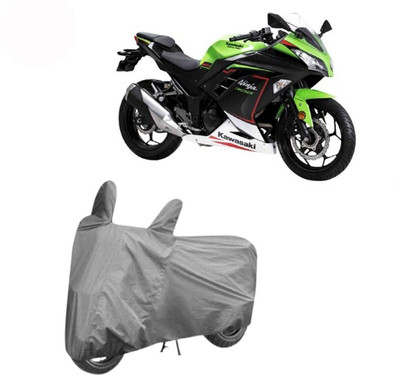 DeepShakshi AUTOMOTIVE Waterproof Two Wheeler Cover for Kawasaki(Ninja 300, Grey)