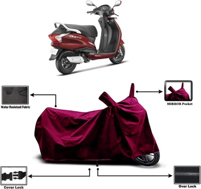 Amexride Two Wheeler Cover for Hero(Duet 125CC, Maroon)