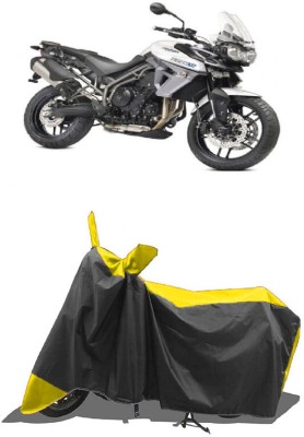 SUGASHRI Waterproof Two Wheeler Cover for Triumph(Tiger 800, Yellow, Black)