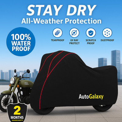 AutoGalaxy Waterproof Two Wheeler Cover for Royal Enfield(Classic 350 Signals, Black)