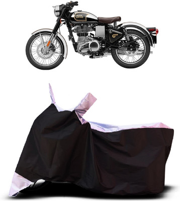 VESMEI Two Wheeler Cover for Royal Enfield(Classic Gunmetal, White)