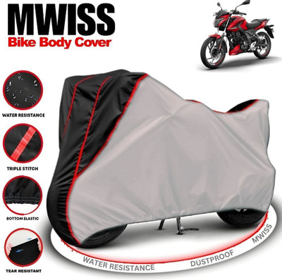 Mwiss Waterproof Two Wheeler Cover for Bajaj(Pulsar N160, Silver, Black)