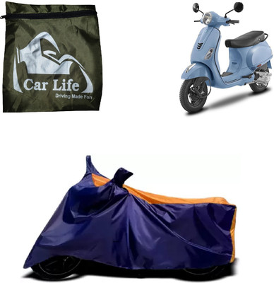 Car Life Two Wheeler Cover for Vespa(Vespa LX, Orange, Blue)