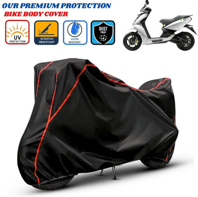 Delphinium Waterproof Two Wheeler Cover for Ather(450 X, Black, Red)