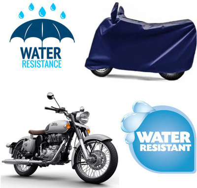 AUTOCAD Waterproof Two Wheeler Cover for Royal Enfield(Classic Chrome, Blue)