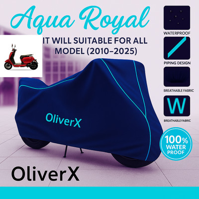 OliverX Waterproof Two Wheeler Cover for Okinawa(Lite, Blue, Red)